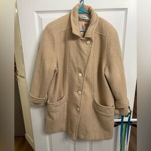 Vintage Herman Kay Camel Wool Coat Made in USA Jacket Women’s S/M Peacoat